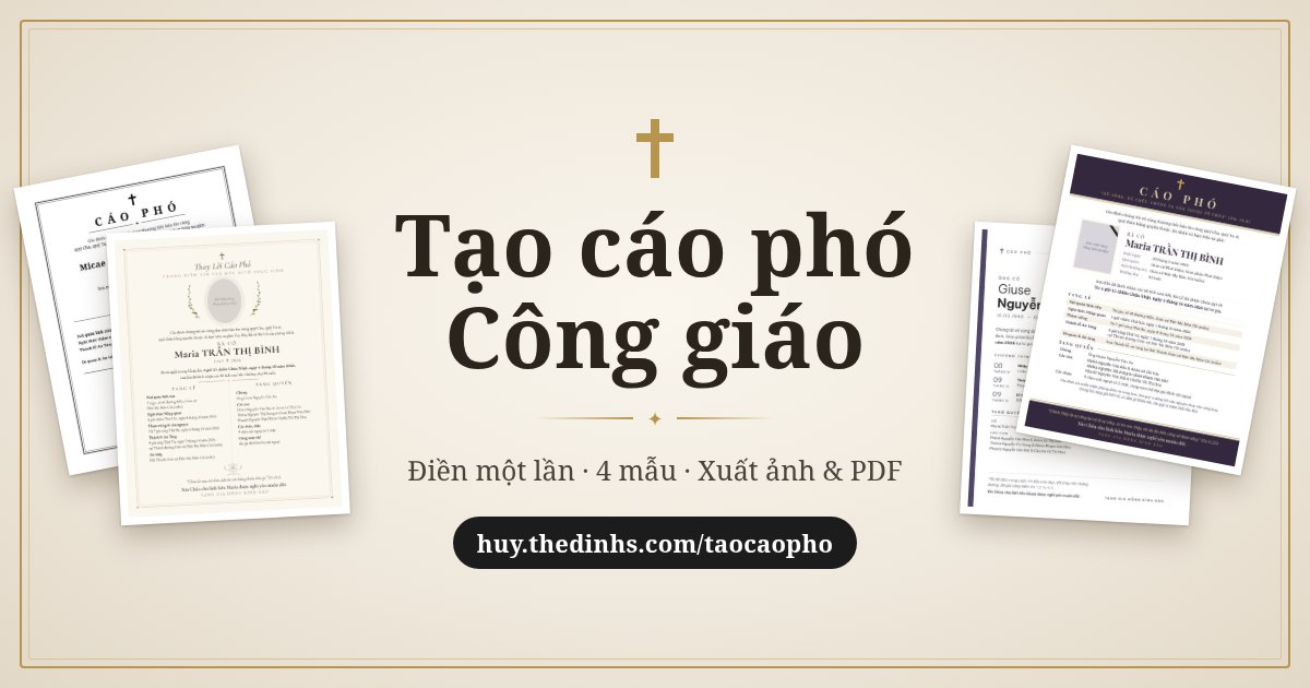 Tạo cáo phó Công giáo – 4 mẫu cáo phó